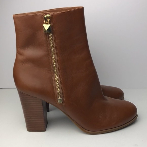 Michael Kors Frenchie Brown Ankle Boots Minimalist 10 - Picture 4 of 14